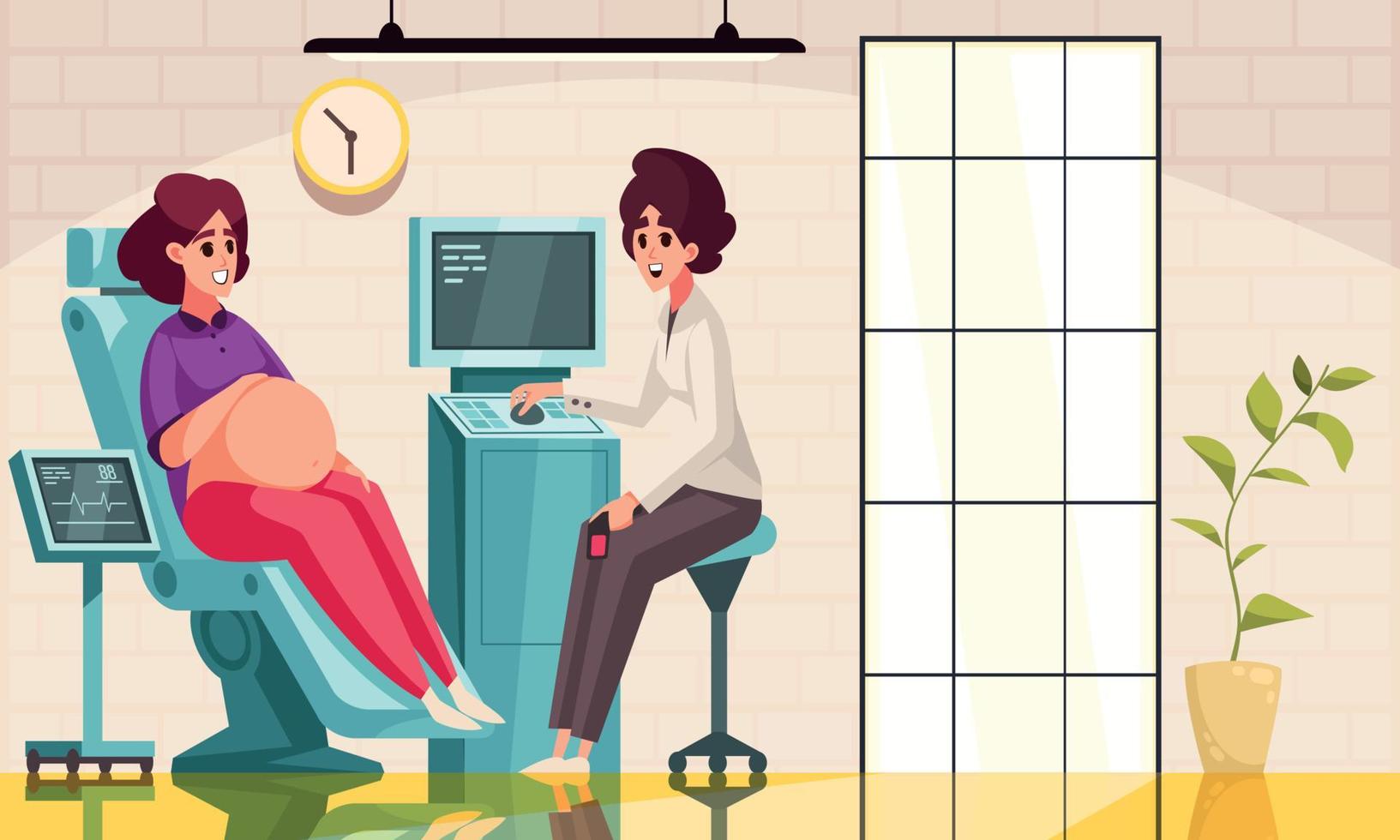 Pregnancy Ultrasound Scene vector