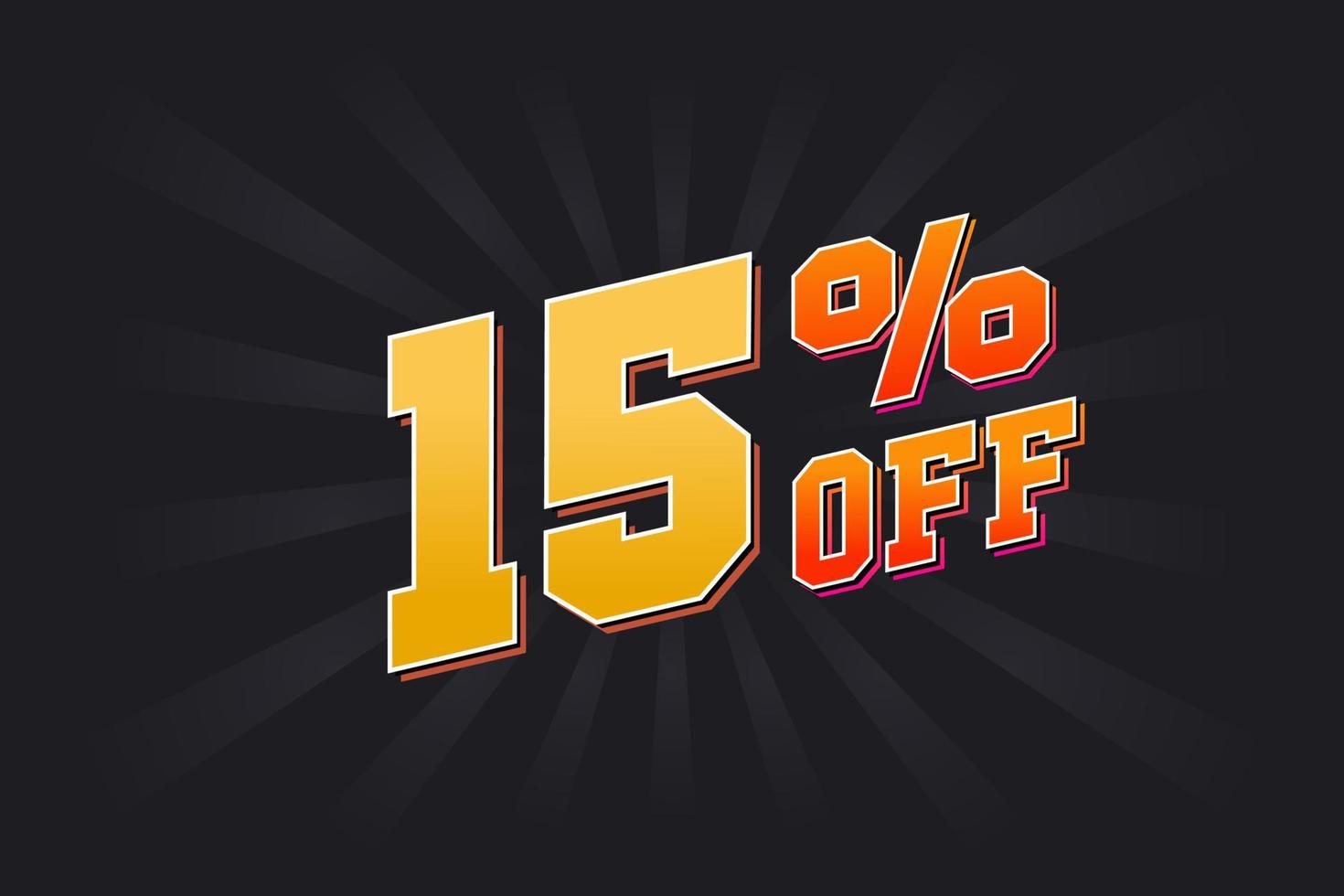 15 Percent off Special Discount Offer. 15 off Sale of advertising campaign vector graphics.