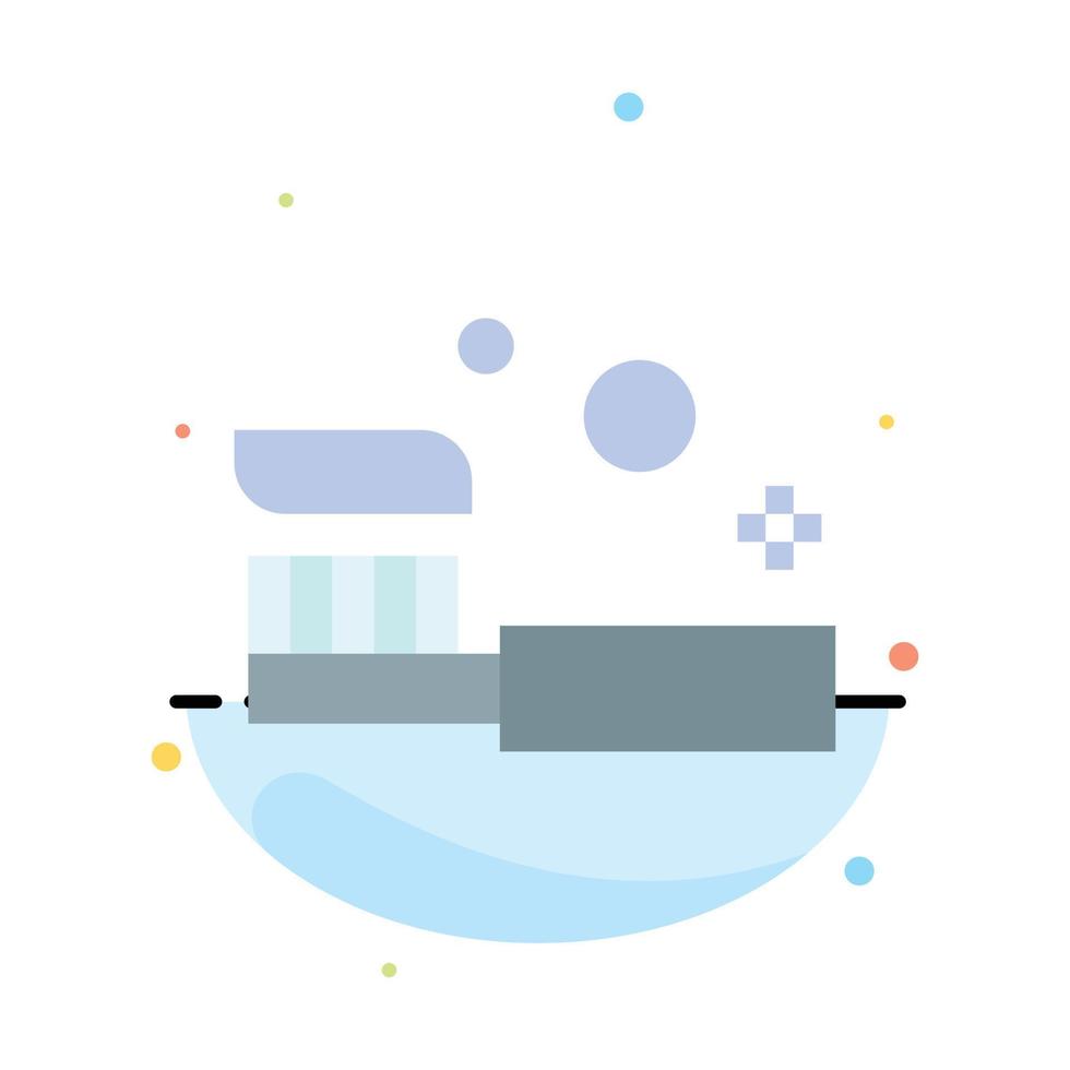 Bath Bathroom Cleaning Shower Toothbrush Abstract Flat Color Icon Template vector