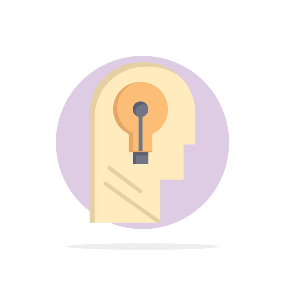 Business Head Idea Mind Think Abstract Circle Background Flat color Icon vector
