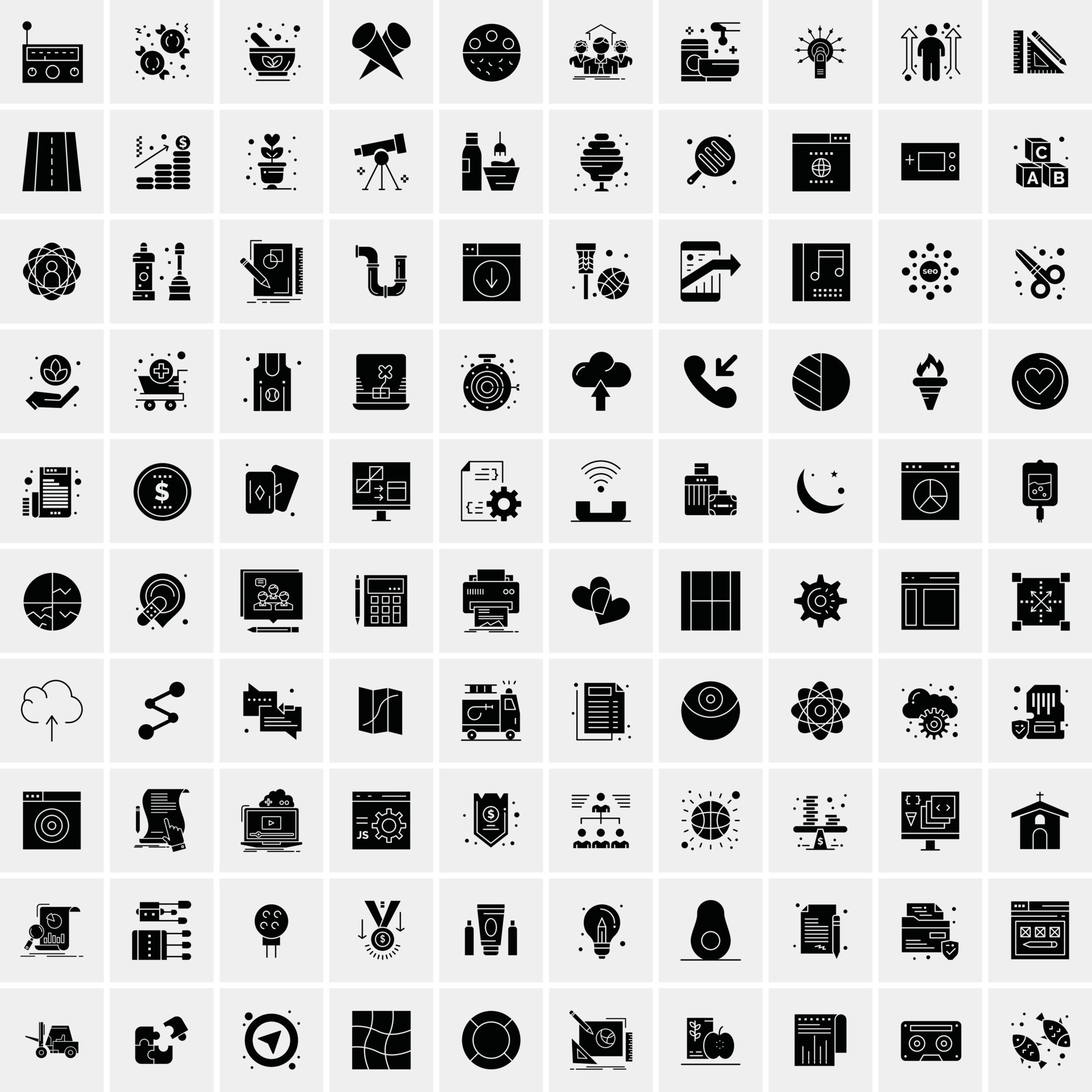 Set Of 100 Universal Solid Icons 13549539 Vector Art At Vecteezy first-perfect-square-in-python-copyassignment