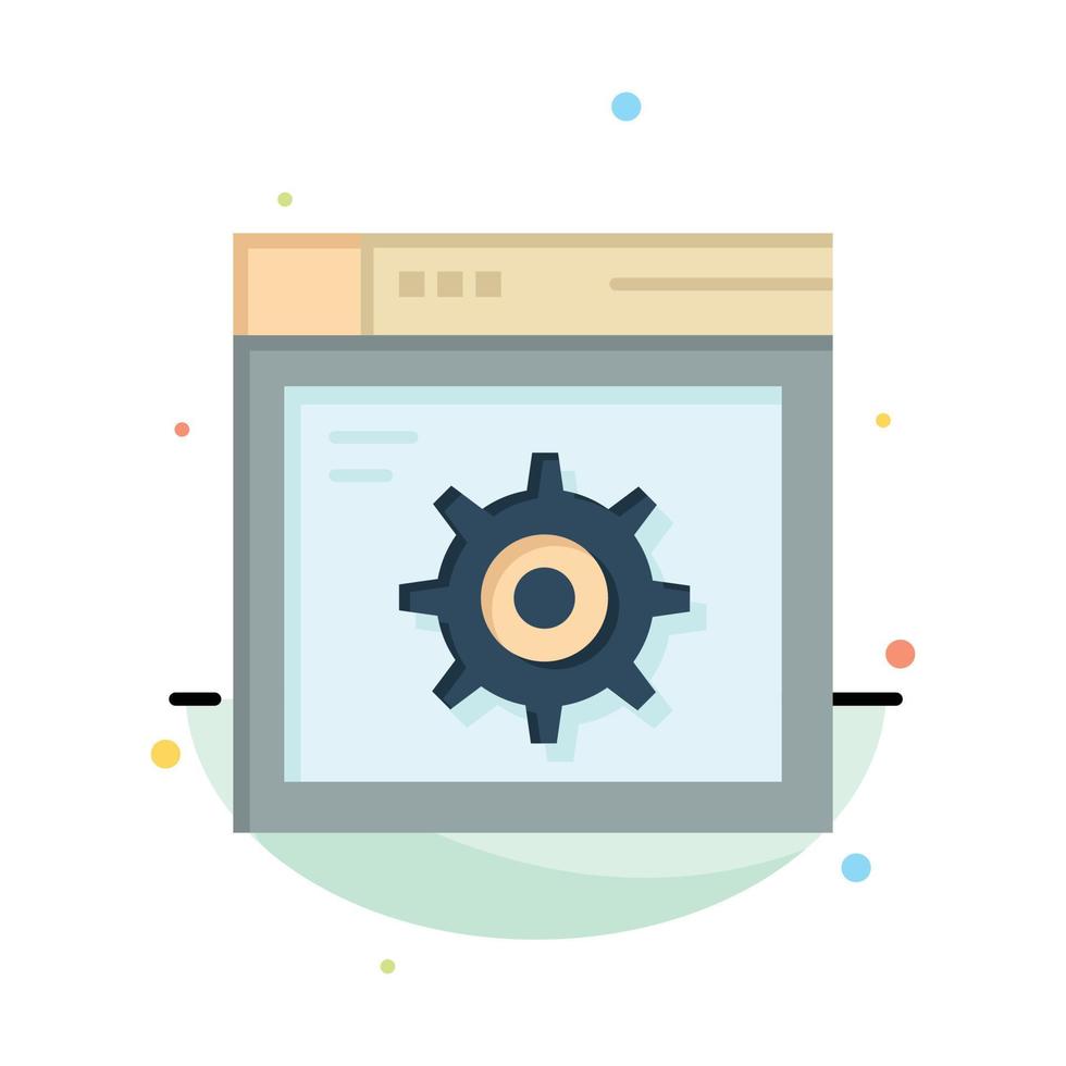 Web Setting Gear Internet Abstract Flat Color Icon Template vector