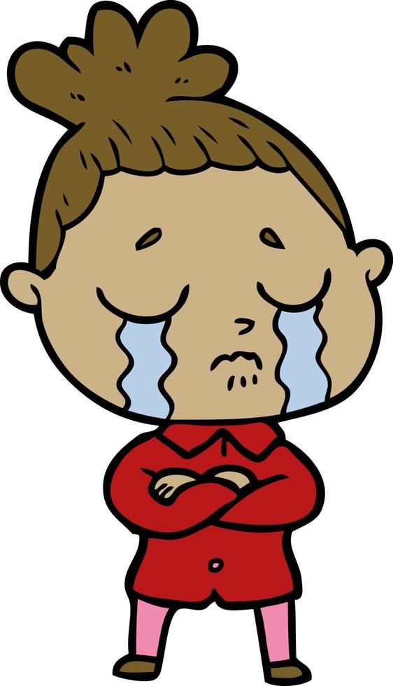 Cartoon girl crying vector