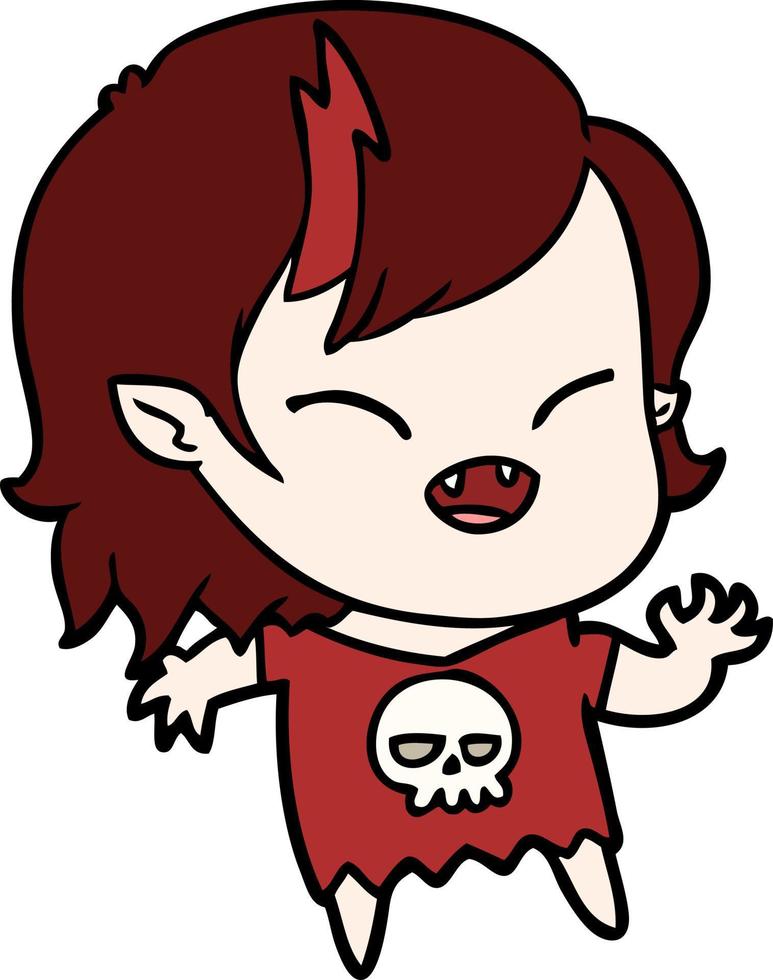 Cartoon happy vampire girl vector