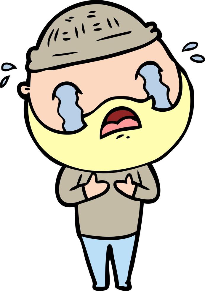 Cartoon crying man vector