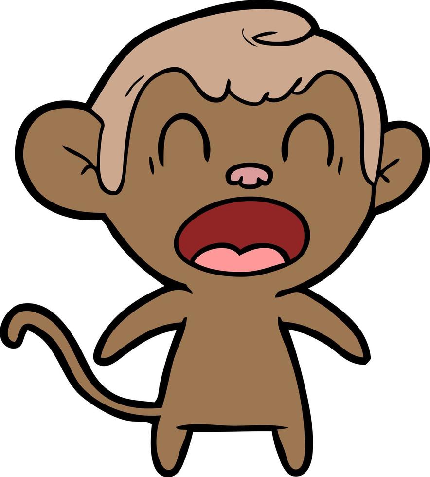 Cartoon monkey screaming vector