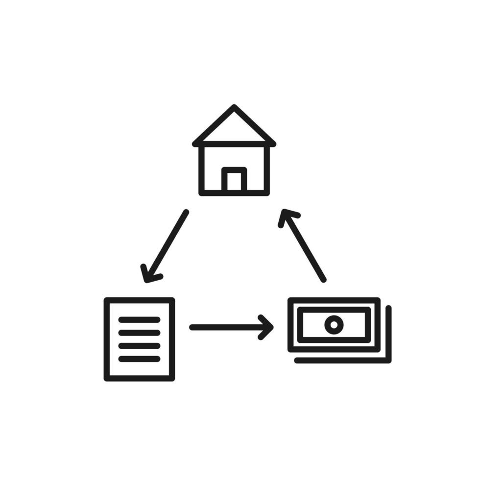 icono de compra y venta de propiedades o casas vector