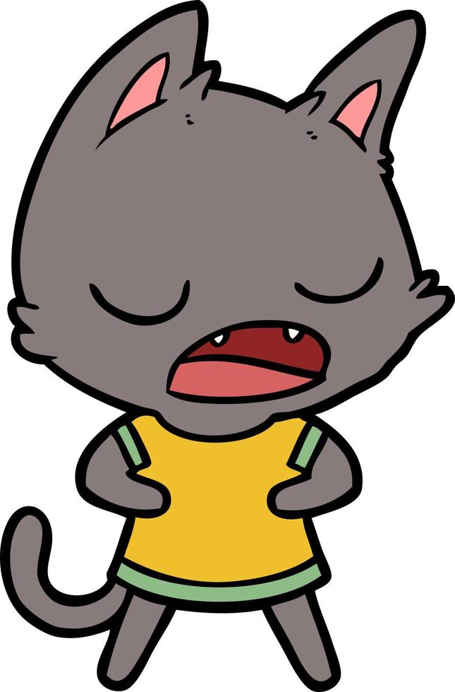 Cartoon cat yawning vector
