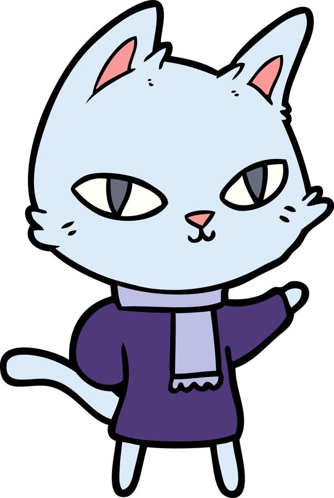 gato feliz de dibujos animados vector