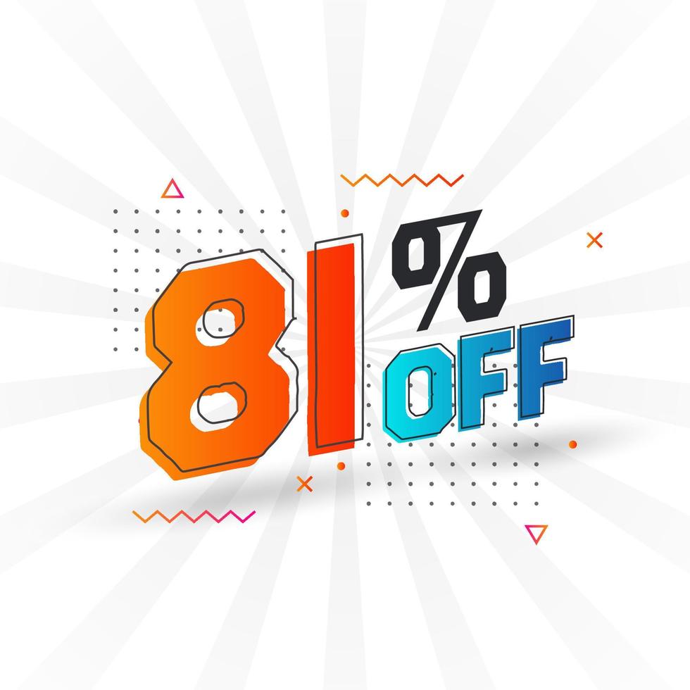 81 Percent off 3D Special promotional campaign design. 81 of 3D Discount Offer for Sale and marketing. vector