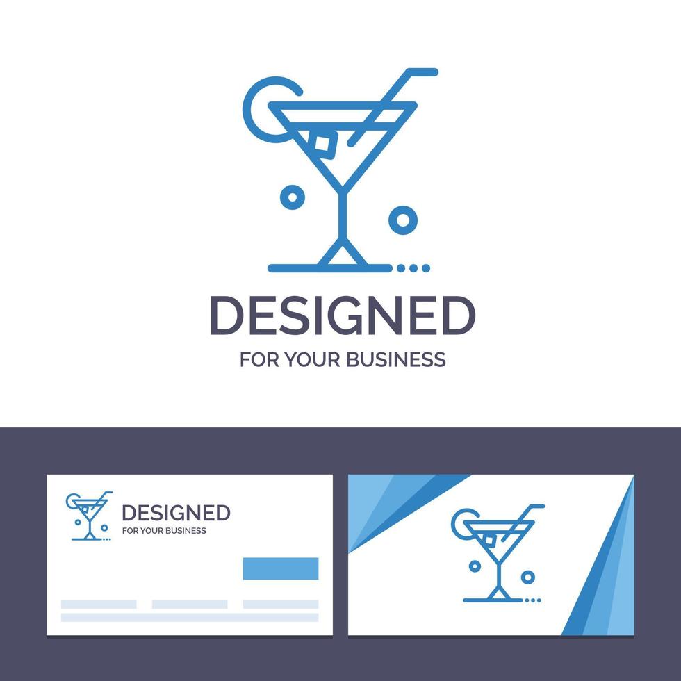 tarjeta de visita creativa y plantilla de logotipo bebida de vidrio vino primavera ilustración vectorial vector