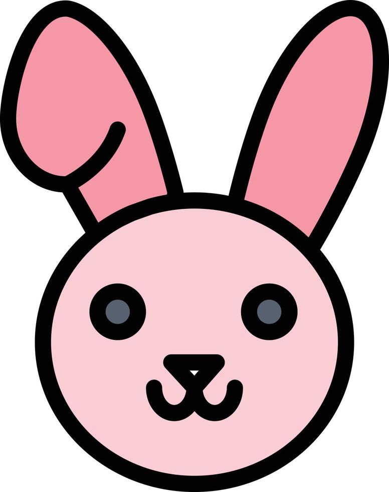 Bunny Easter Rabbit  Flat Color Icon Vector icon banner Template