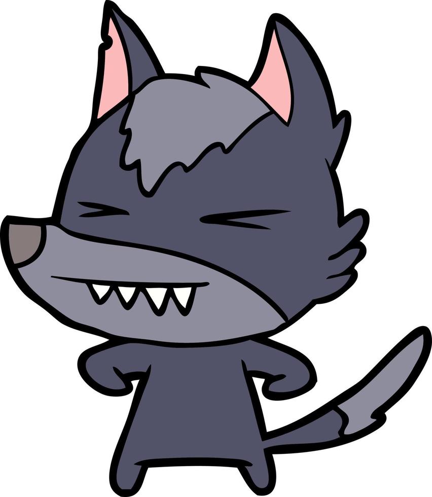 personaje de lobo vectorial en estilo de dibujos animados vector