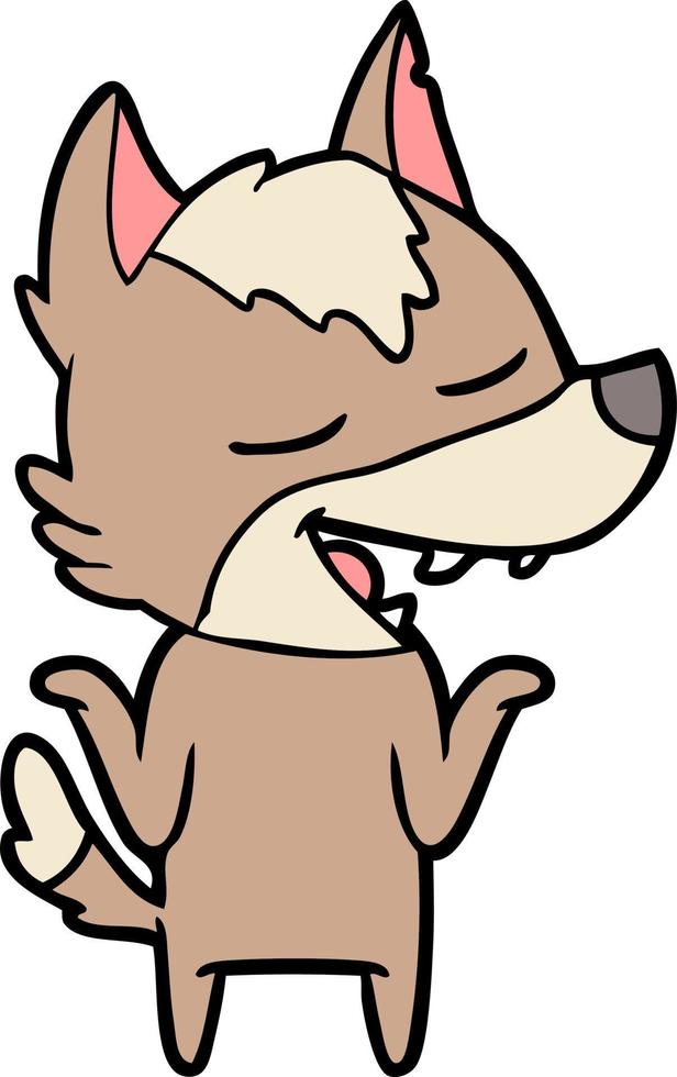 Vector wolf character in cartoon style