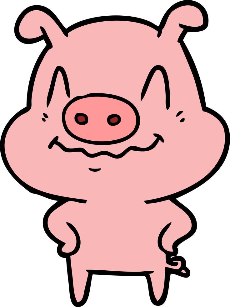 Vector pig character in cartoon style