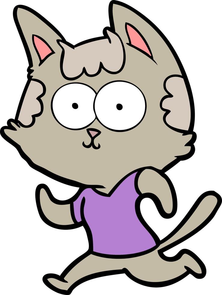 personaje de gato vectorial en estilo de dibujos animados vector