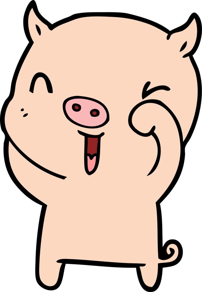 Vector pig character in cartoon style