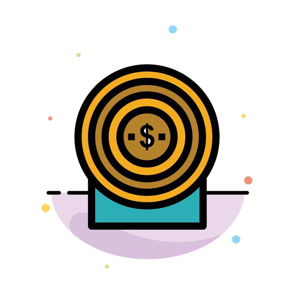 Target Money Achievement Target Abstract Flat Color Icon Template vector