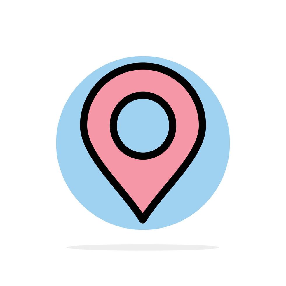 Location Marker Pin Abstract Circle Background Flat color Icon vector