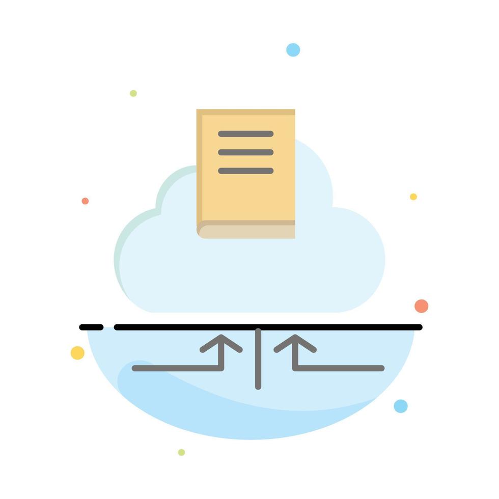 Cloud Arrow Book Notebook Abstract Flat Color Icon Template vector