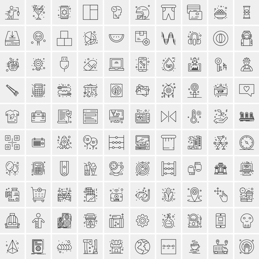 Set of 100 Creative Business Line Icons vector