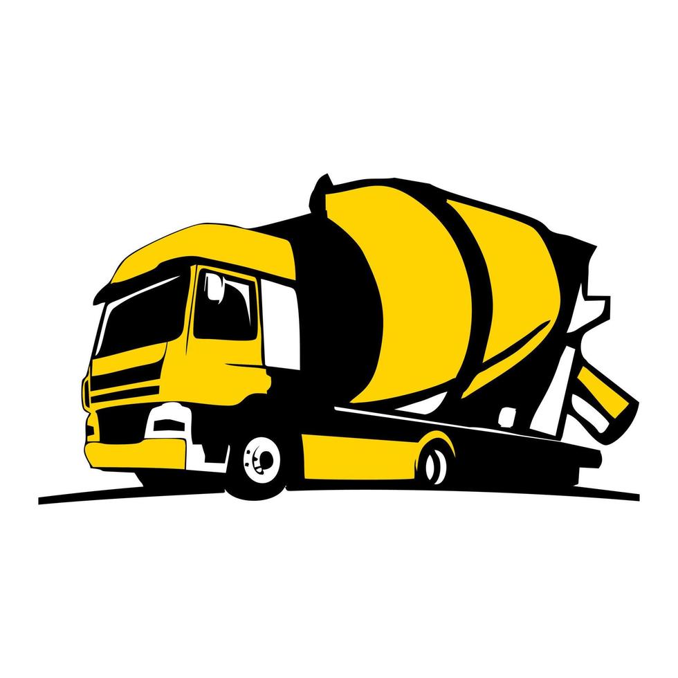 concrete truck mixer for bussiness logo vector illustration