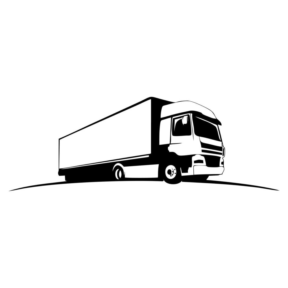 truck trailer vector for logo or bussiness emblem