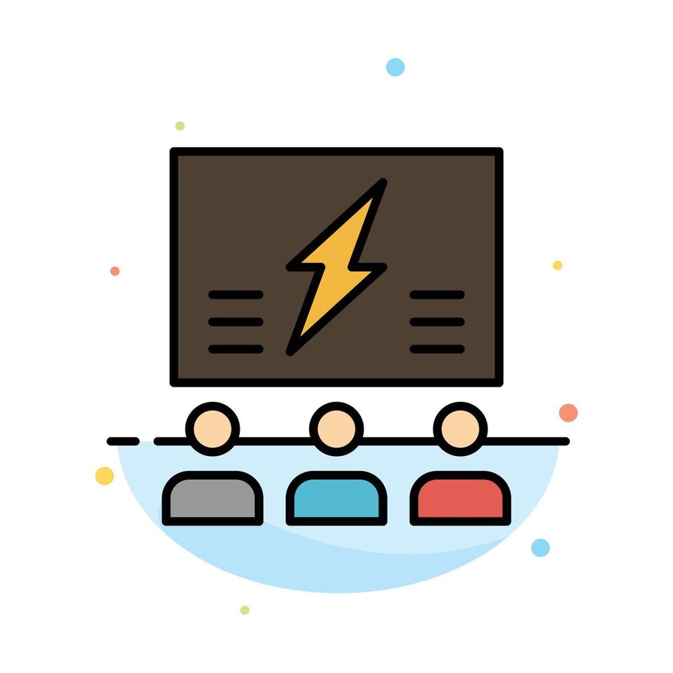 Brainstorming Group Idea Solution Team Think Thinking Abstract Flat Color Icon Template vector
