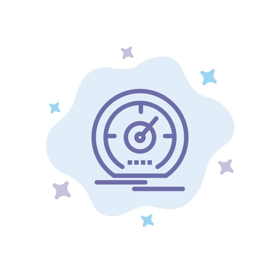 Gauge Dashboard Meter Speed Speedometer Blue Icon on Abstract Cloud Background vector