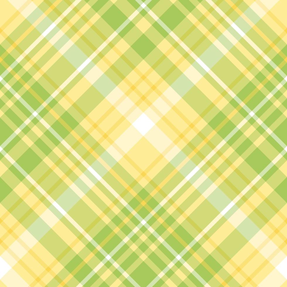 Seamless pattern in green, yellow and white colors for plaid, fabric, textile, clothes, tablecloth and other things. Vector image. 2