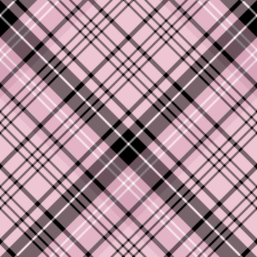 Seamless pattern in light pink, black and white colors for plaid, fabric, textile, clothes, tablecloth and other things. Vector image. 2