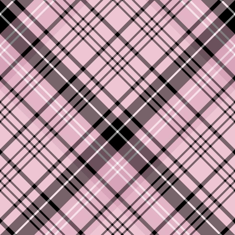 Seamless pattern in light pink, black and white colors for plaid, fabric, textile, clothes, tablecloth and other things. Vector image. 2