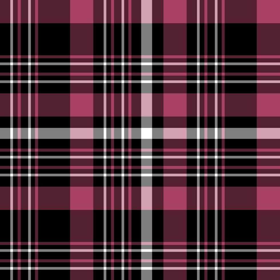 Seamless pattern in bright pink, white and black colors for plaid, fabric, textile, clothes, tablecloth and other things. Vector image.