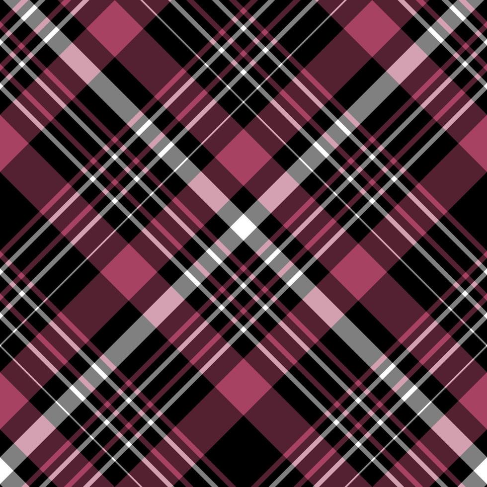 Seamless pattern in bright pink, white and black colors for plaid, fabric, textile, clothes, tablecloth and other things. Vector image. 2