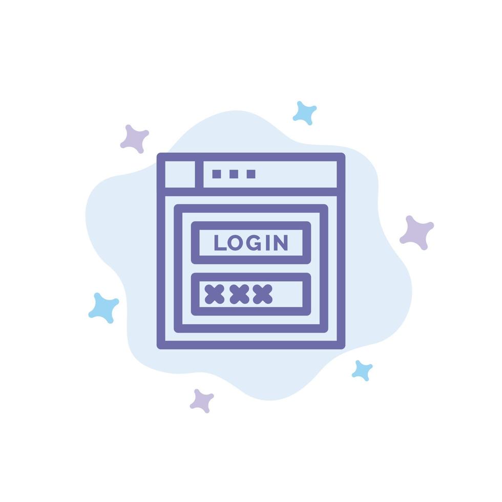 escudo de contraseña de internet icono azul de seguridad web en el fondo abstracto de la nube vector