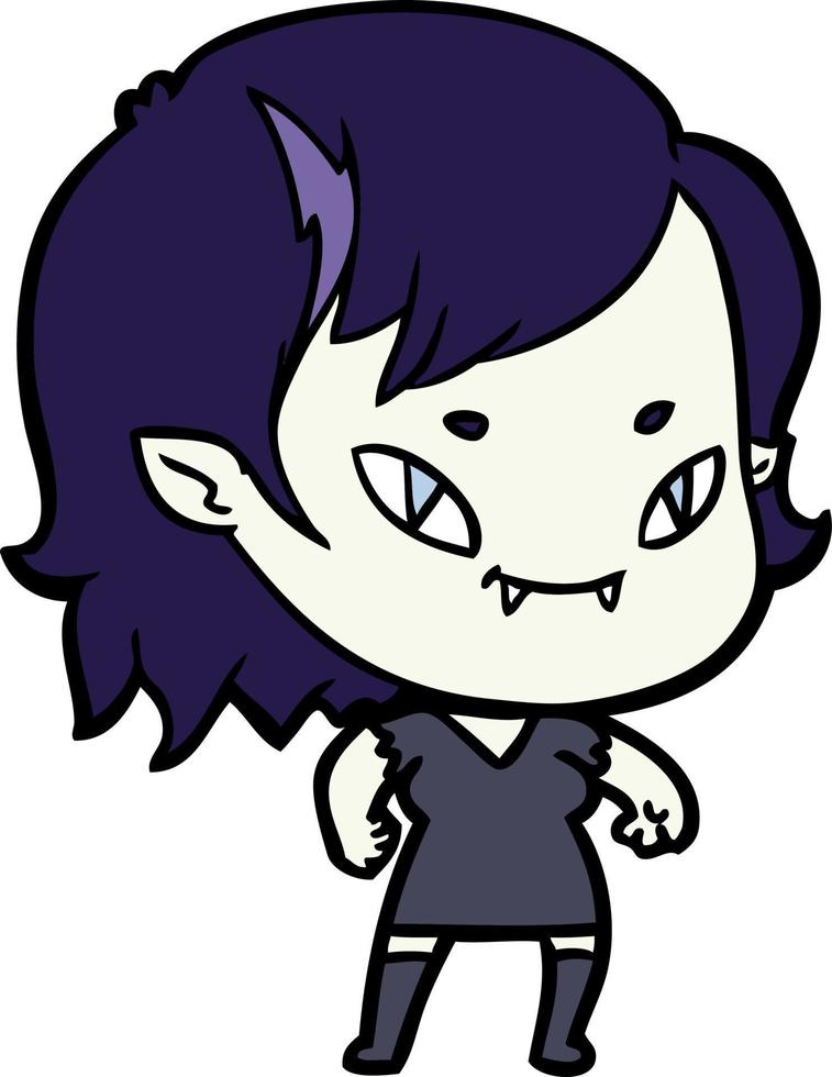 personaje de chica vampiro vectorial en estilo de dibujos animados vector