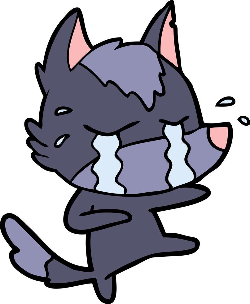 Vector wolf character in cartoon style