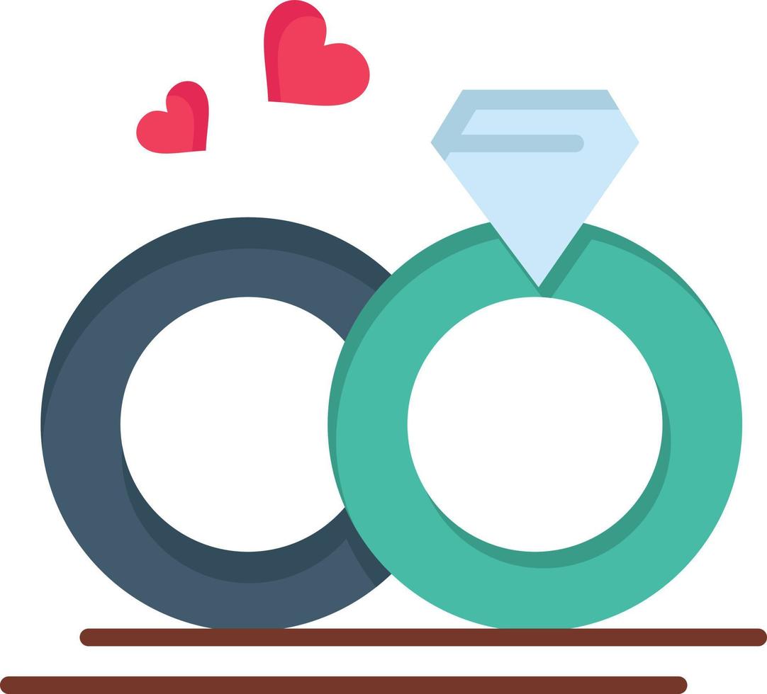 Ring Marriage Wedding Love  Flat Color Icon Vector icon banner Template