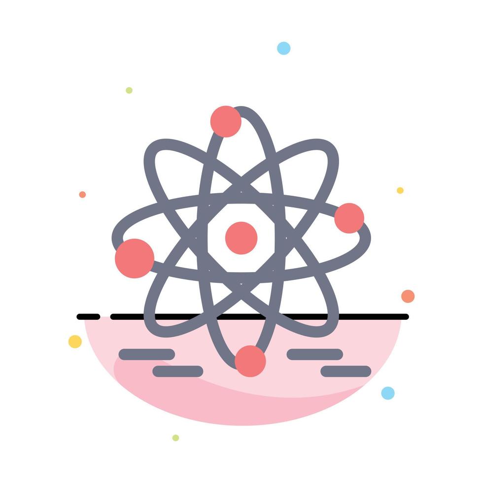 Atom Education Nuclear Abstract Flat Color Icon Template vector