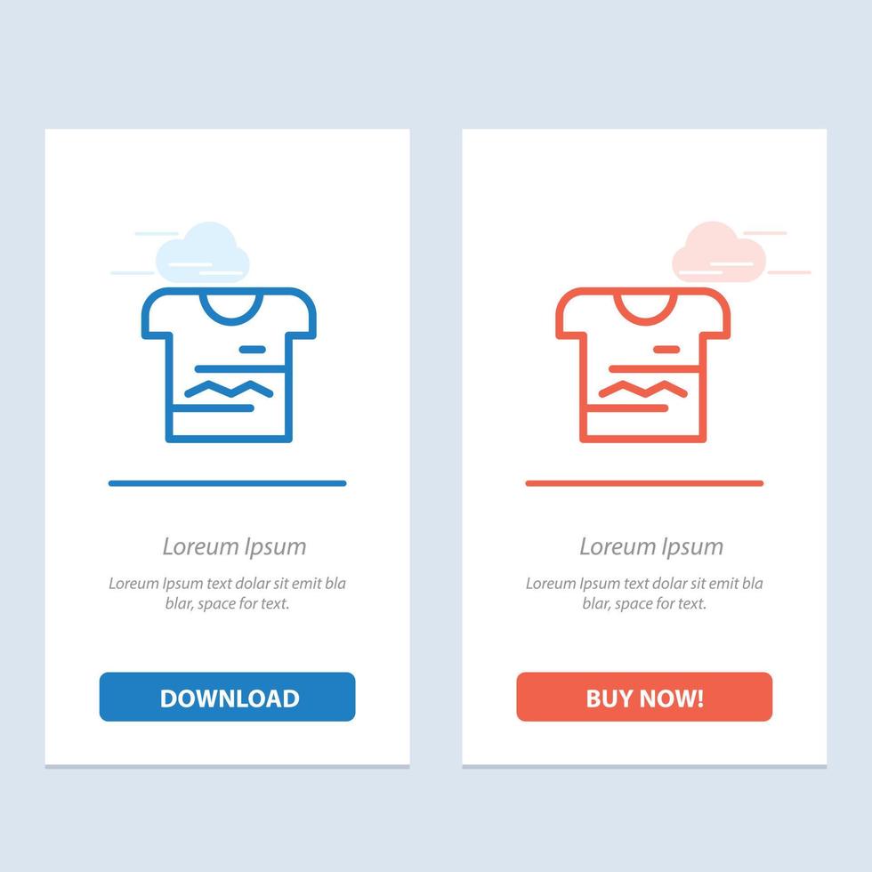 Shirt Tshirt Cloth Uniform  Blue and Red Download and Buy Now web Widget Card Template vector