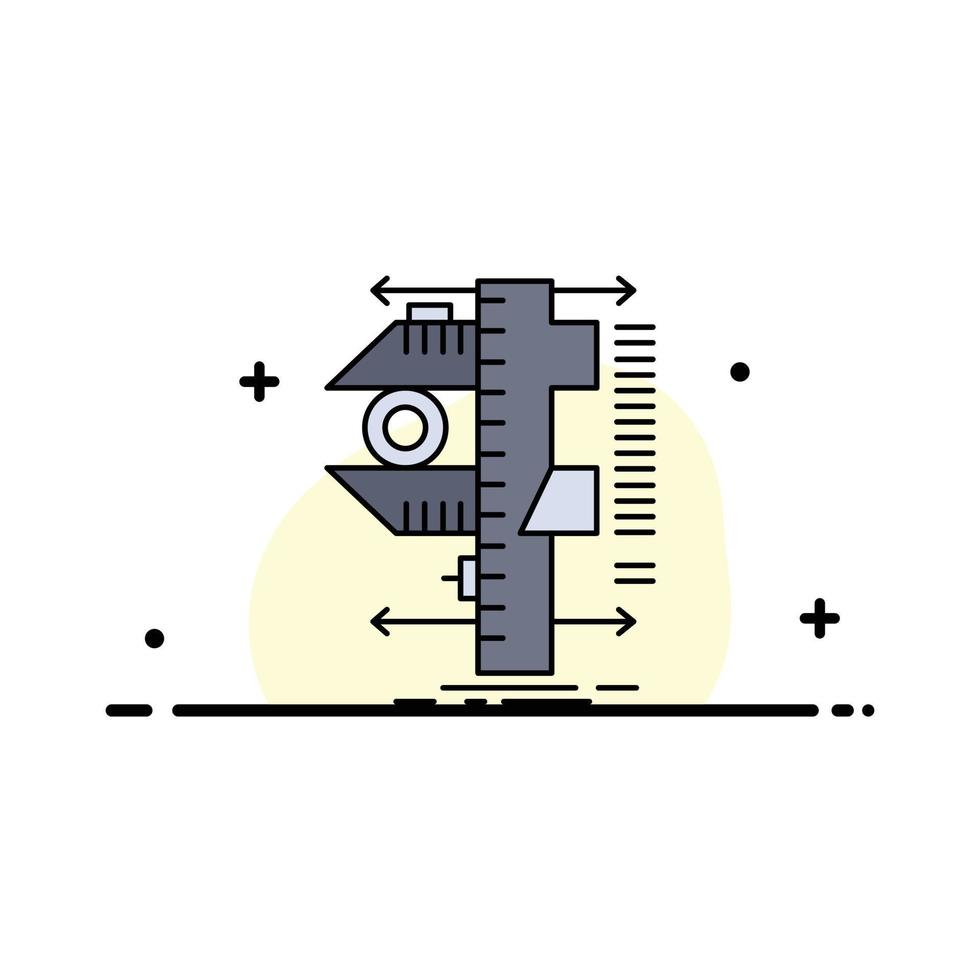 measure caliper calipers physics measurement Flat Color Icon Vector