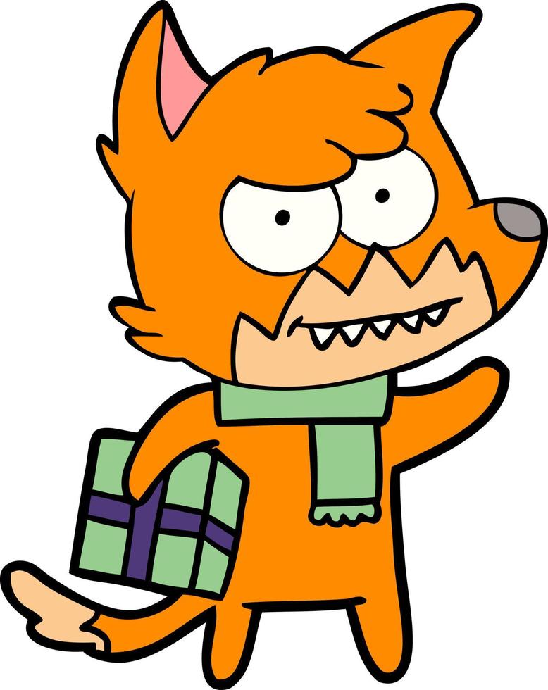 Vector fox character in cartoon style