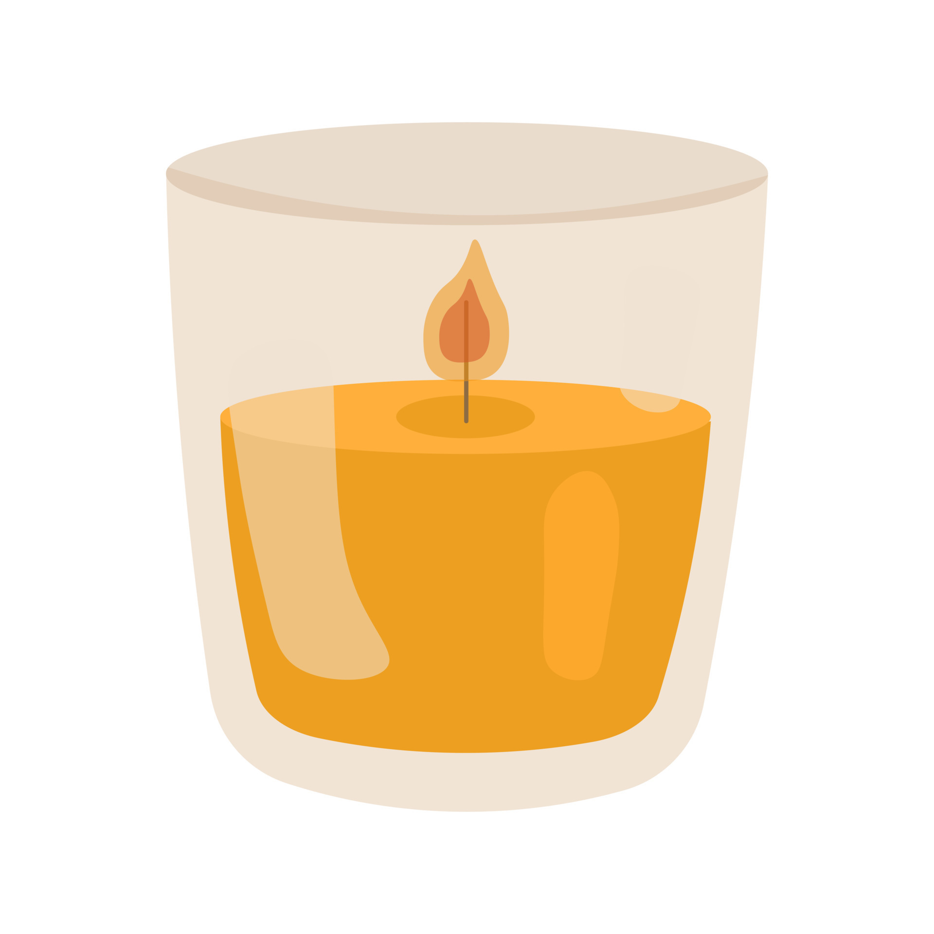 Candle in a glass in cartoon style isolated on white background