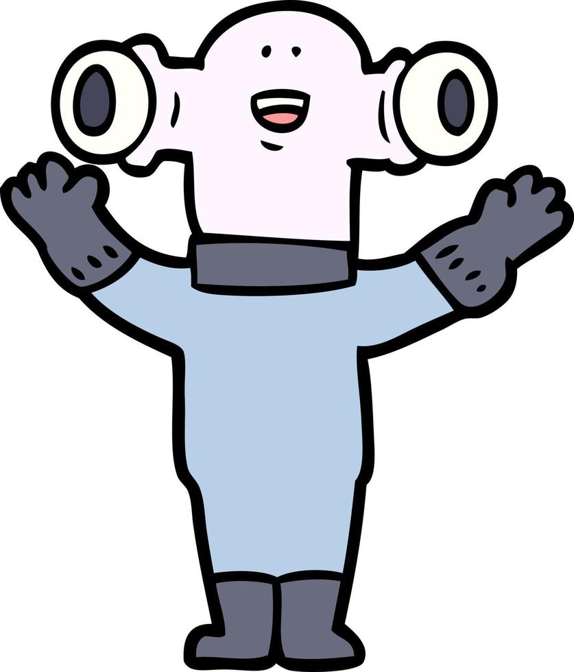 Vector alien character in cartoon style