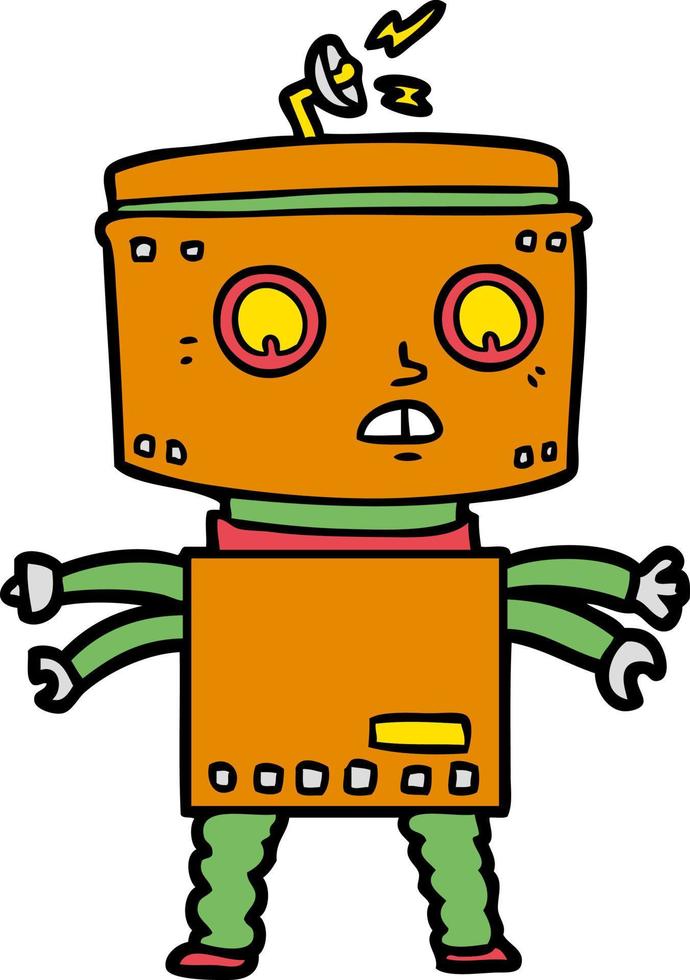 Vector robot character in cartoon style