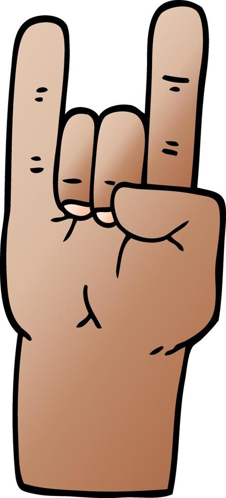 cartoon metal hand sign vector