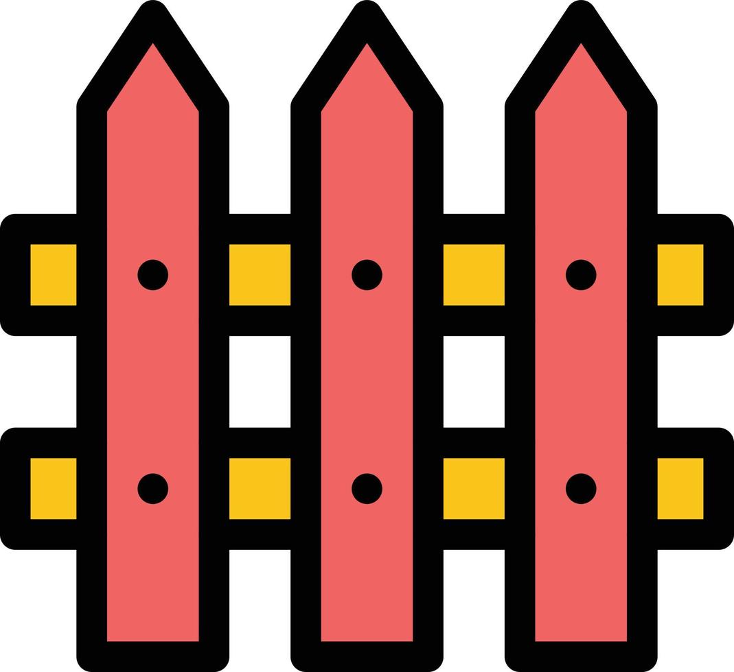 valla de construcción jardín color plano icono vector icono banner plantilla