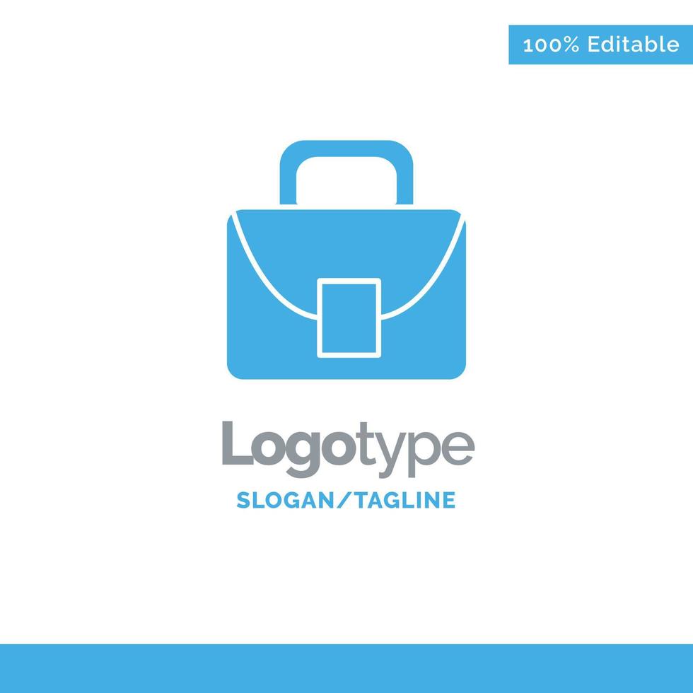 Bag Worker Logistic Global Blue Solid Logo Template Place for Tagline vector
