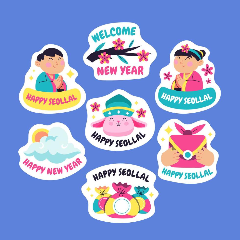 Seollal Sticker Greeting Sticker Pack vector