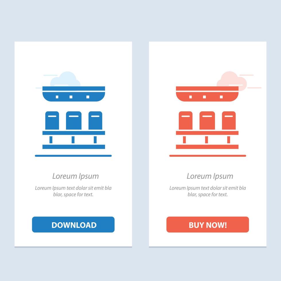 Seats Train Transportation Travel  Blue and Red Download and Buy Now web Widget Card Template vector
